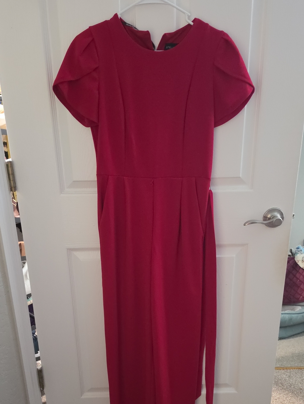 Women’s Magenta Short-Sleeve Jumpsuit by Unknown Brand